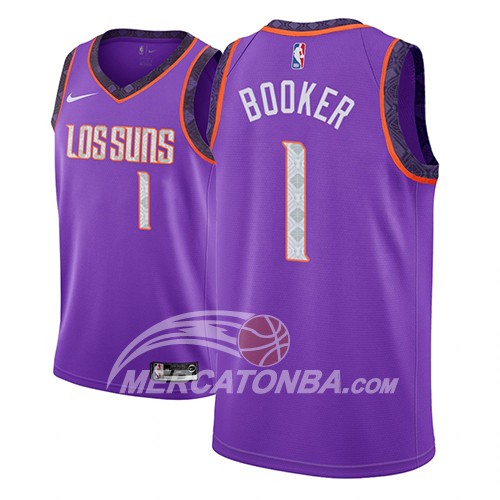 Maglia NBA Phoenix Suns Devin Booker Ciudad 2018-19 Viola